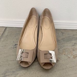 Calvin Klein nude wedge heels size 9